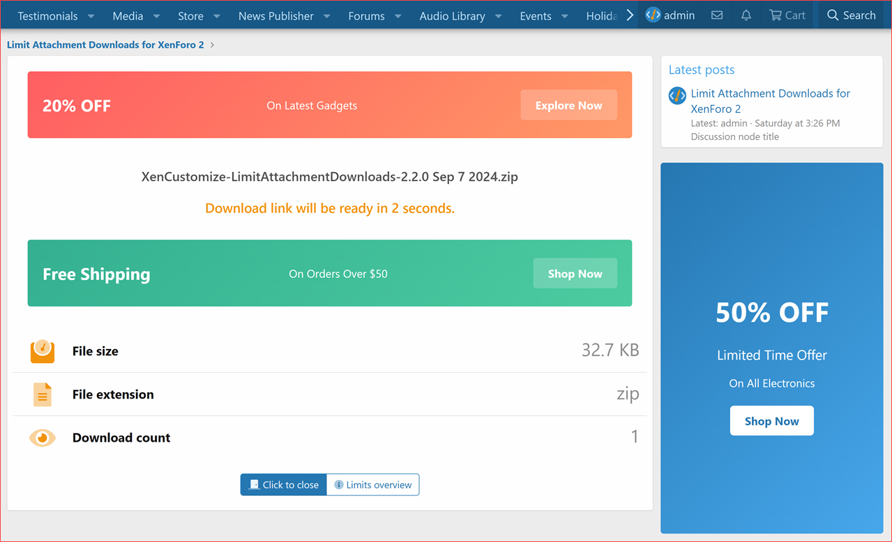 [fi4a.com] [XenCustomize] Limit Attachment Downloads