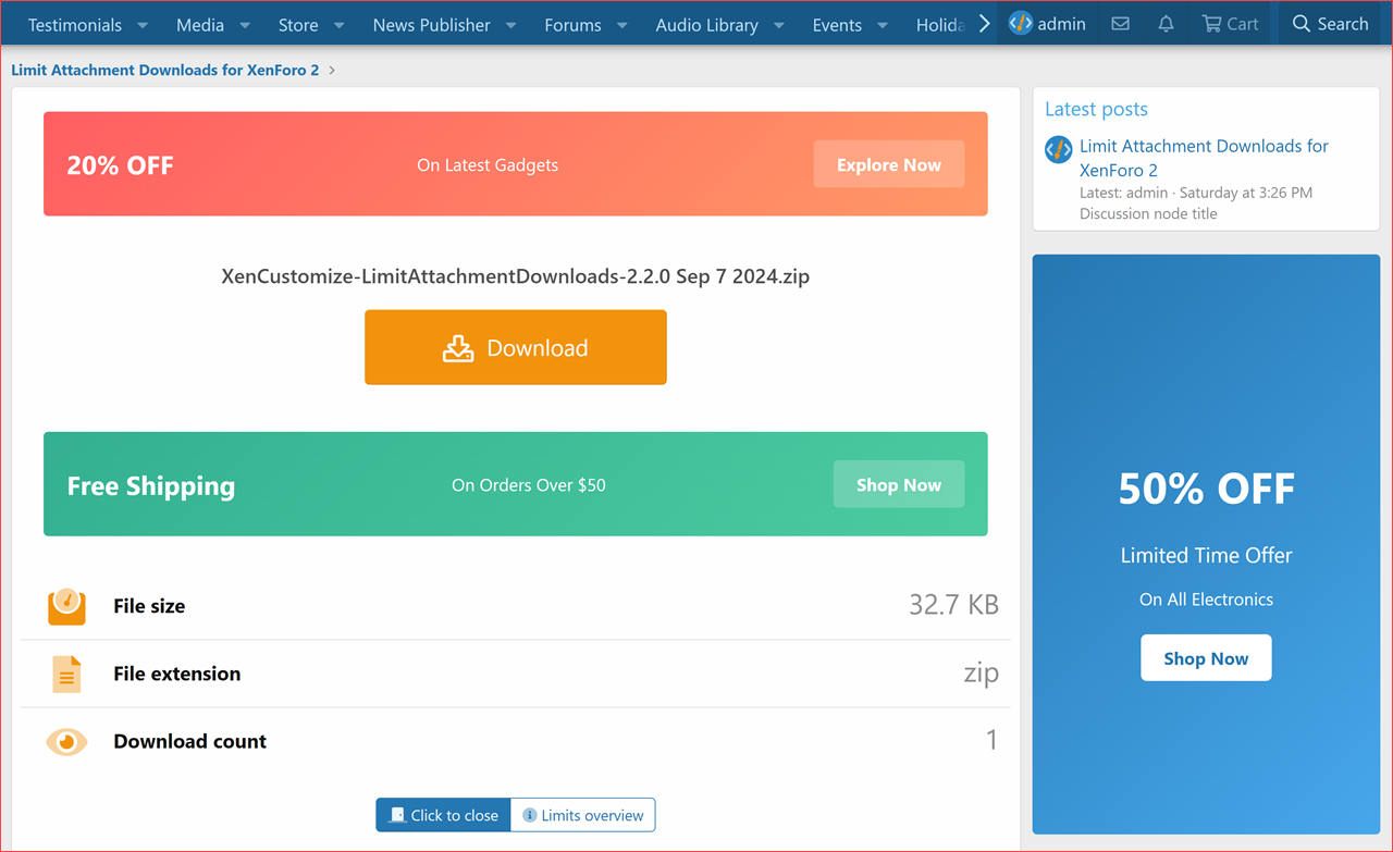[fi4a.com] [XenCustomize] Limit Attachment Downloads